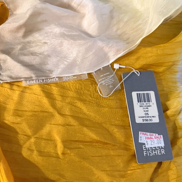 NEW Chic Eileen Fisher Silk Ombre Scarf | Hand-Dyed Japan Silk - Picture 3 of 4